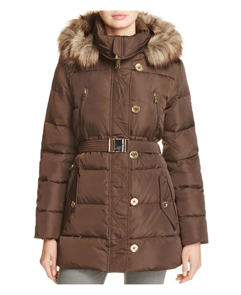 michael kors belted puffer coat|michael kors puffer coats women's.